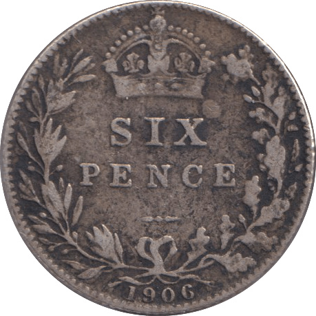 1906 SIXPENCE ( NF ) - SIXPENCE - Cambridgeshire Coins