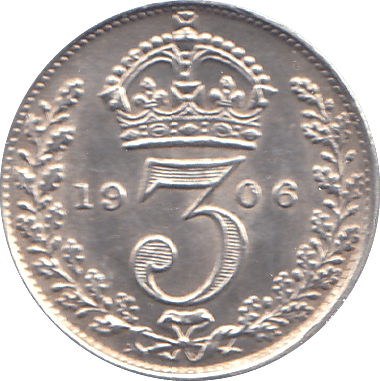1906 THREEPENCE ( AUNC ) - THREEPENCE - Cambridgeshire Coins