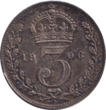 1906 THREEPENCE ( AUNC ) - Threepence - Cambridgeshire Coins