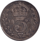 1906 THREEPENCE ( AUNC ) - Threepence - Cambridgeshire Coins