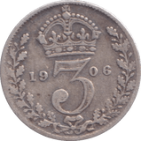 1906 THREEPENCE ( FINE ) - THREEPENCE - Cambridgeshire Coins
