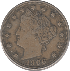 1906 USA 5 CENT - WORLD COINS - Cambridgeshire Coins
