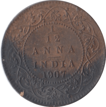 1907 1/12 ANNA INDIA - WORLD COINS - Cambridgeshire Coins