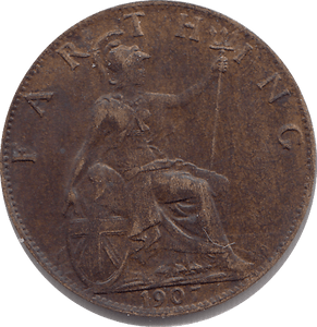 1907 FARTHING ( AUNC ) - FARTHING - Cambridgeshire Coins