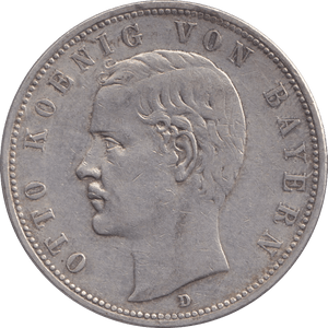 1907 FIVE MARK MUNICH D - SILVER WORLD COINS - Cambridgeshire Coins