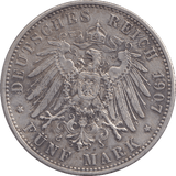 1907 FIVE MARK MUNICH D - SILVER WORLD COINS - Cambridgeshire Coins