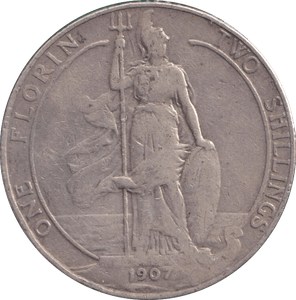 1907 FLORIN ( FINE ) - FLORIN - Cambridgeshire Coins
