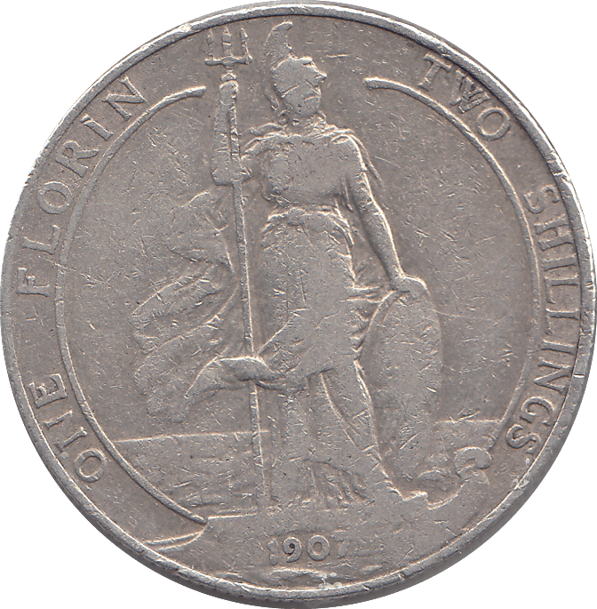 1907 FLORIN ( FINE ) - FLORIN - Cambridgeshire Coins