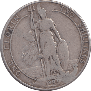 1907 FLORIN ( FINE ) - FLORIN - Cambridgeshire Coins