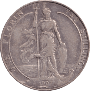 1907 FLORIN ( VF ) - FLORIN - Cambridgeshire Coins