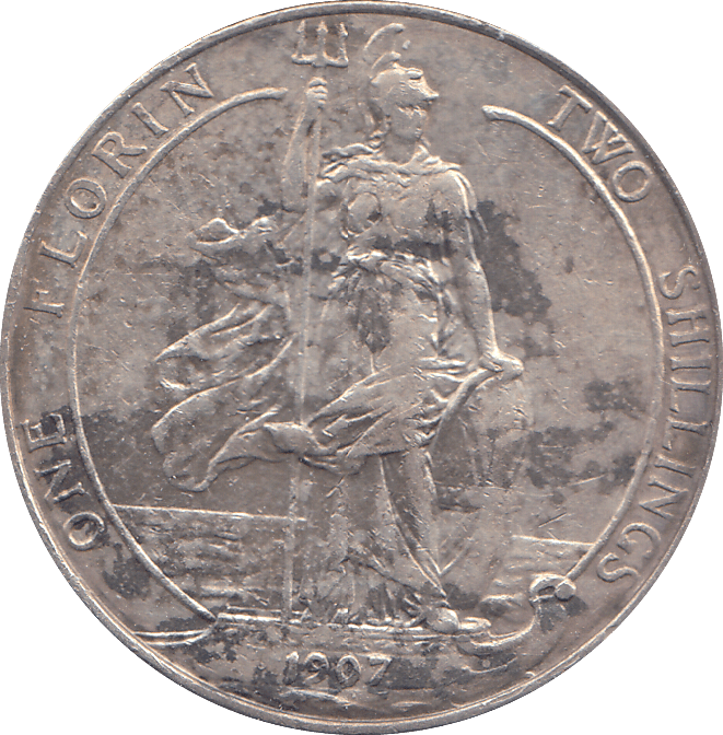 1907 FLORIN ( VF ) - FLORIN - Cambridgeshire Coins