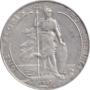 1907 FLORIN ( VF ) - FLORIN - Cambridgeshire Coins