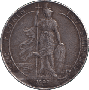 1907 FLORIN ( VF ) - FLORIN - Cambridgeshire Coins