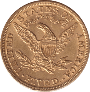 1907 GOLD FIVE DOLLARS USA - Gold World Coins - Cambridgeshire Coins