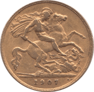1907 GOLD HALF SOVEREIGN ( GVF ) - HALF SOVEREIGN - Cambridgeshire Coins