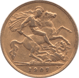 1907 GOLD HALF SOVEREIGN ( GVF ) - HALF SOVEREIGN - Cambridgeshire Coins