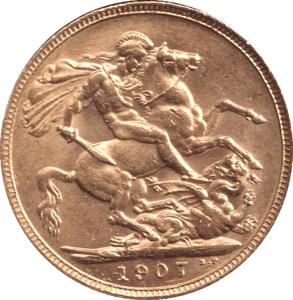 1907 GOLD SOVEREIGN ( AUNC ) - Sovereign - Cambridgeshire Coins