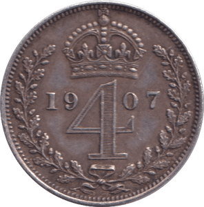 1907 MAUNDY FOURPENCE ( EF ) - MAUNDY FOURPENCE - Cambridgeshire Coins