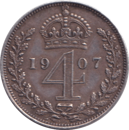 1907 MAUNDY FOURPENCE ( EF ) - MAUNDY FOURPENCE - Cambridgeshire Coins