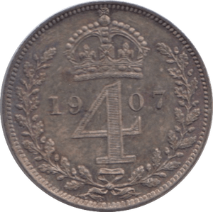 1907 MAUNDY FOURPENCE ( UNC ) - MAUNDY FOURPENCE - Cambridgeshire Coins