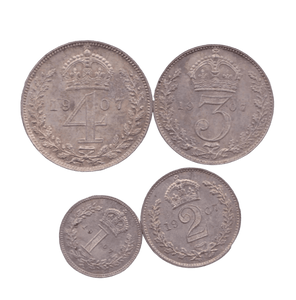 1907 MAUNDY SET EDWARD VII - Maundy Set - Cambridgeshire Coins