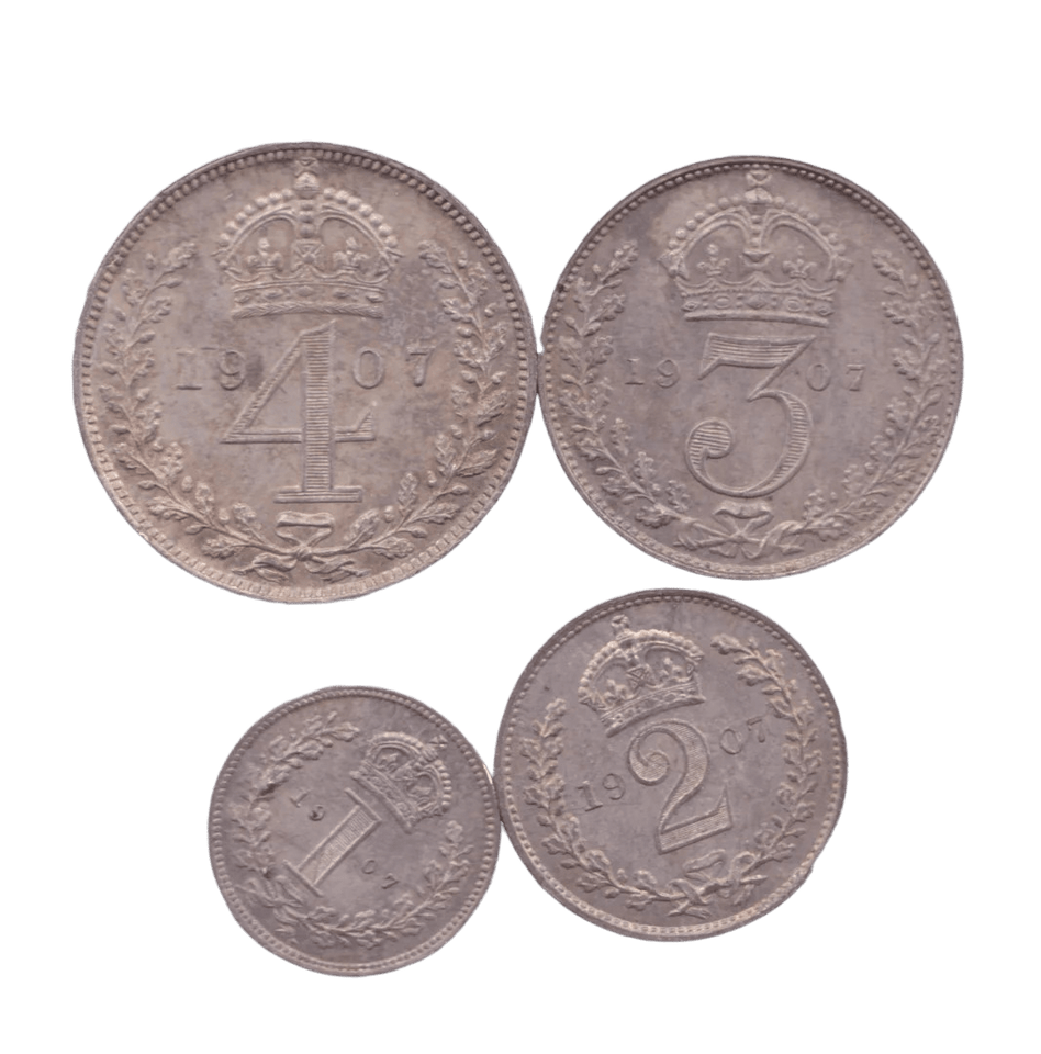 1907 MAUNDY SET EDWARD VII - Maundy Set - Cambridgeshire Coins