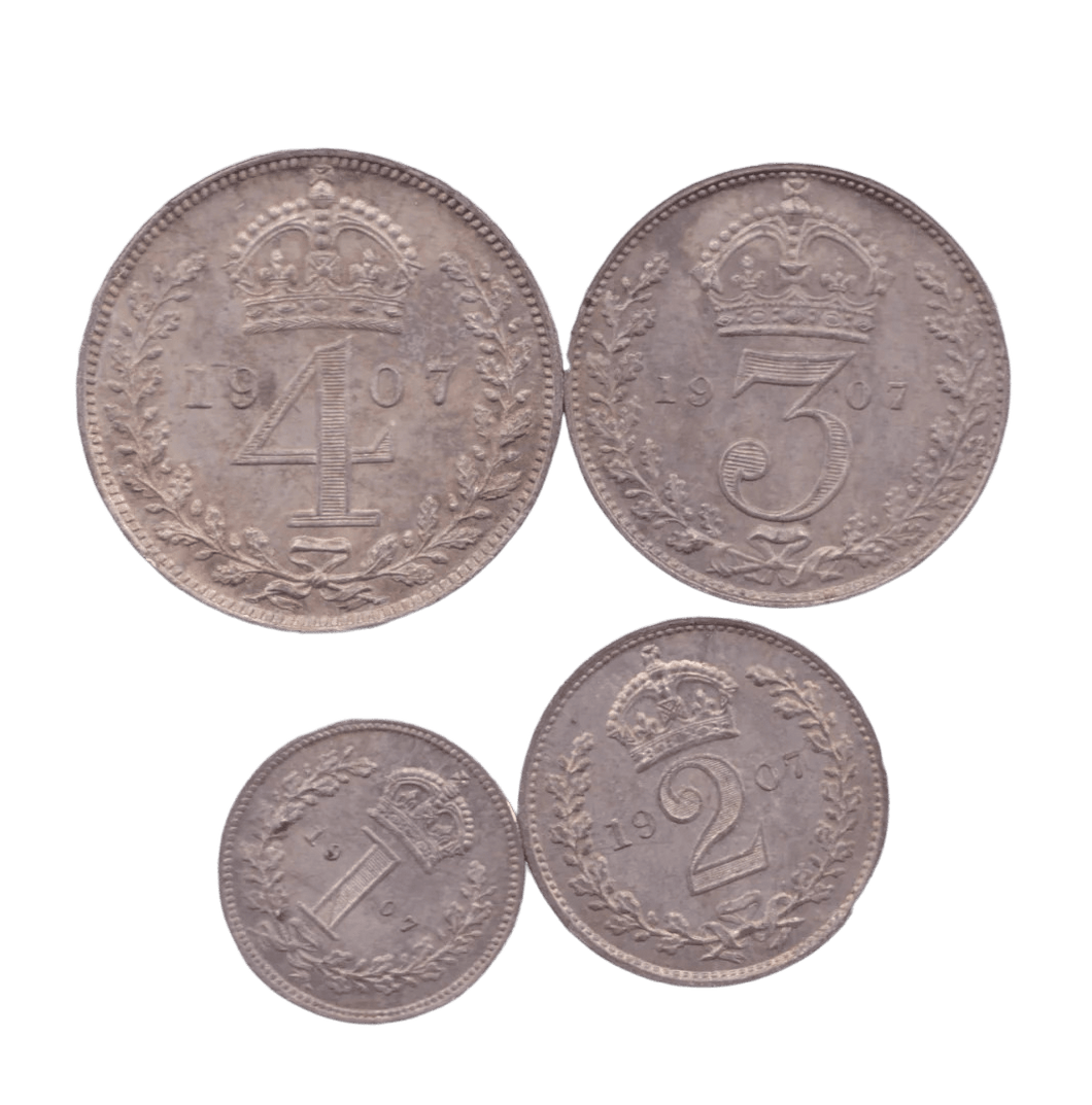 1907 MAUNDY SET EDWARD VII - Maundy Set - Cambridgeshire Coins