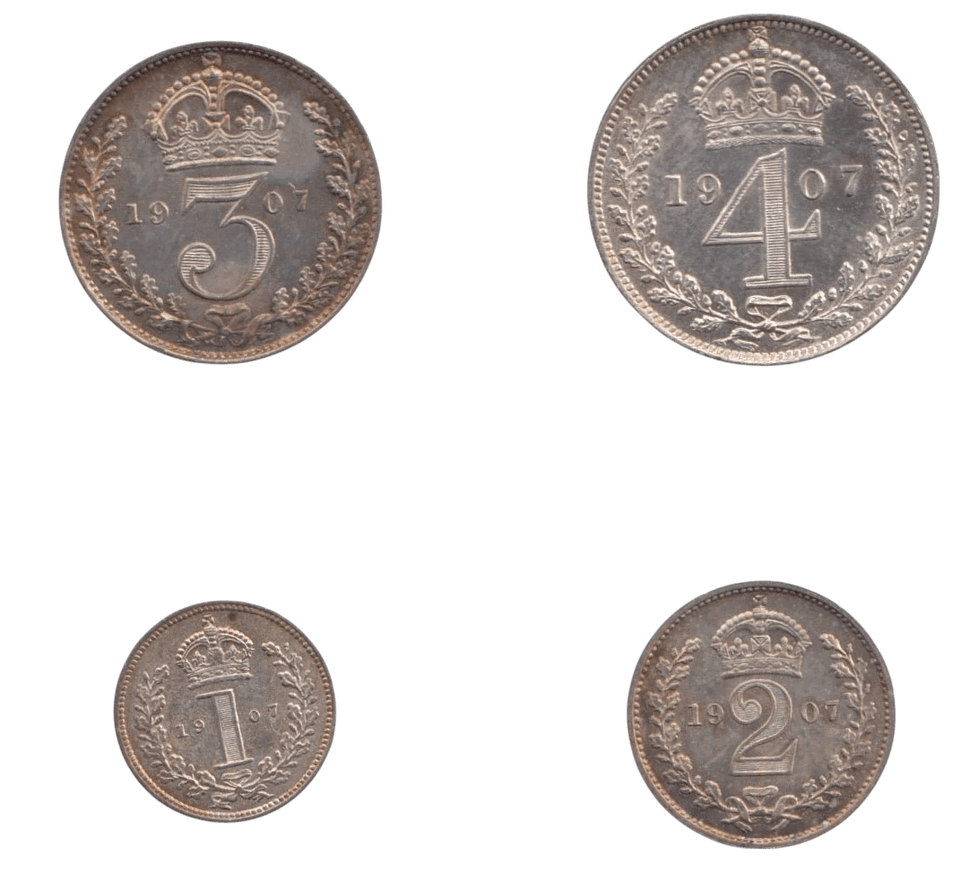 1907 MAUNDY SET VICTORIA - Maundy Set - Cambridgeshire Coins