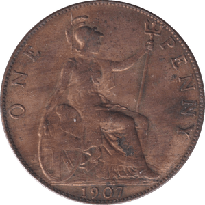 1907 PENNY WEAK STRIKE ( AUNC ) - PENNY - Cambridgeshire Coins