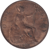 1907 PENNY WEAK STRIKE ( AUNC ) - PENNY - Cambridgeshire Coins