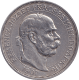 1907 SILVER 5 KORONA AUSTRIA - SILVER WORLD COINS - Cambridgeshire Coins