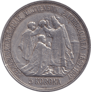 1907 SILVER 5 KORONA AUSTRIA - SILVER WORLD COINS - Cambridgeshire Coins