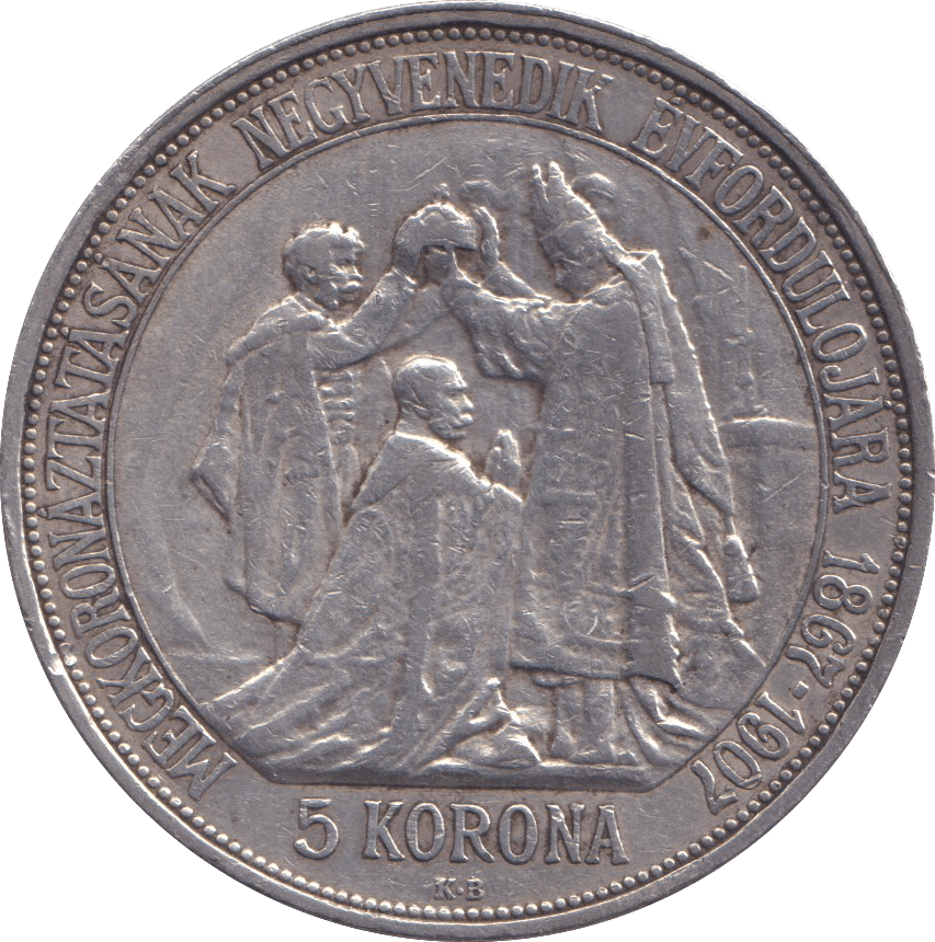 1907 SILVER 5 KORONA AUSTRIA - SILVER WORLD COINS - Cambridgeshire Coins