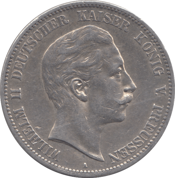 1907 SILVER 5 MARK GERMANY - SILVER WORLD COINS - Cambridgeshire Coins