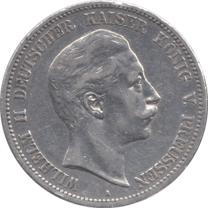 1907 SILVER 5 MARK GERMANY - SILVER WORLD COINS - Cambridgeshire Coins