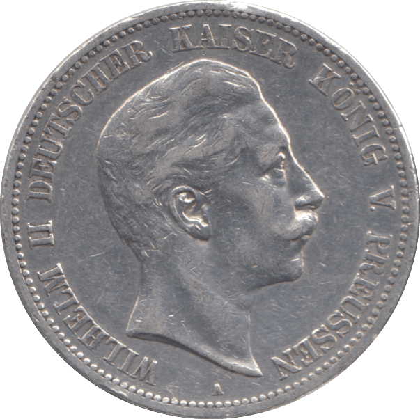 1907 SILVER 5 MARK GERMANY - SILVER WORLD COINS - Cambridgeshire Coins