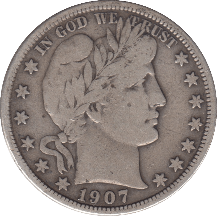 1907 SILVER HALF DOLLAR USA - SILVER WORLD COINS - Cambridgeshire Coins