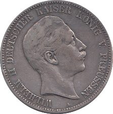 1907 SILVER PRUSSIA 5 MARK - SILVER WORLD COINS - Cambridgeshire Coins