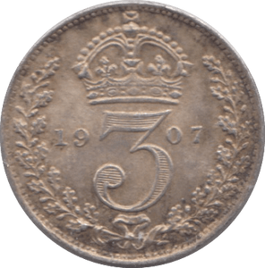 1907 SILVER THREEPENCE ( EF ) - Threepence - Cambridgeshire Coins
