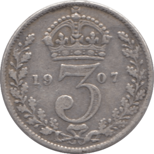 1907 SILVER THREEPENCE ( FINE ) - Threepence - Cambridgeshire Coins