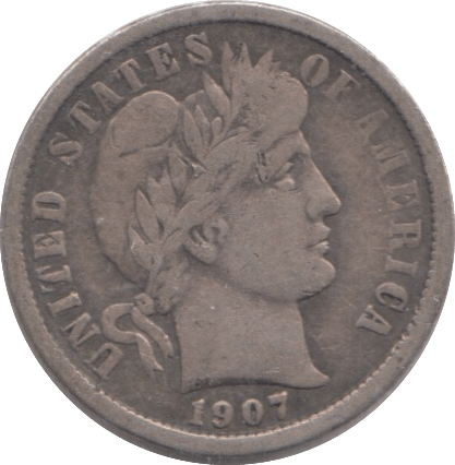 1907 SILVER USA DIME - SILVER WORLD COINS - Cambridgeshire Coins