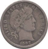 1907 SILVER USA DIME - SILVER WORLD COINS - Cambridgeshire Coins