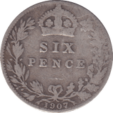 1907 SIXPENCE (FINE) - SIXPENCE - Cambridgeshire Coins