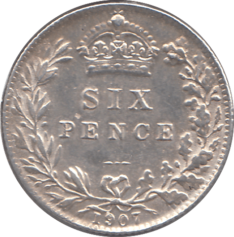 1907 SIXPENCE ( GVF ) - SIXPENCE - Cambridgeshire Coins