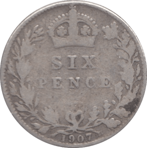 1907 SIXPENCE ( NF ) - SIXPENCE - Cambridgeshire Coins