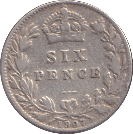1907 SIXPENCE ( NF ) - SIXPENCE - Cambridgeshire Coins