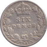 1907 SIXPENCE ( NF ) - SIXPENCE - Cambridgeshire Coins