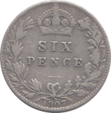 1907 SIXPENCE ( NF ) - SIXPENCE - Cambridgeshire Coins