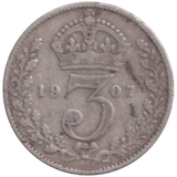1907 THREEPENCE ( FINE ) - THREEPENCE - Cambridgeshire Coins