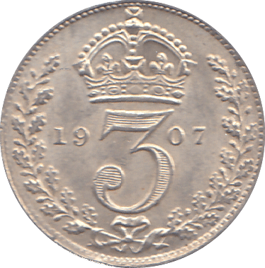 1907 THREEPENCE ( UNC ) - THREEPENCE - Cambridgeshire Coins